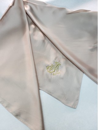 Foulard soie Taupe  - 1